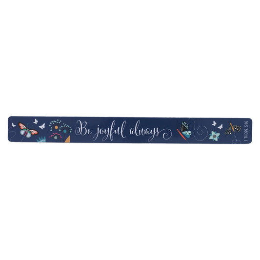 Magnetic Strip-Blue Butterflies/Be Joyful Always 1Thess. 5:16 (Pack Of 6)