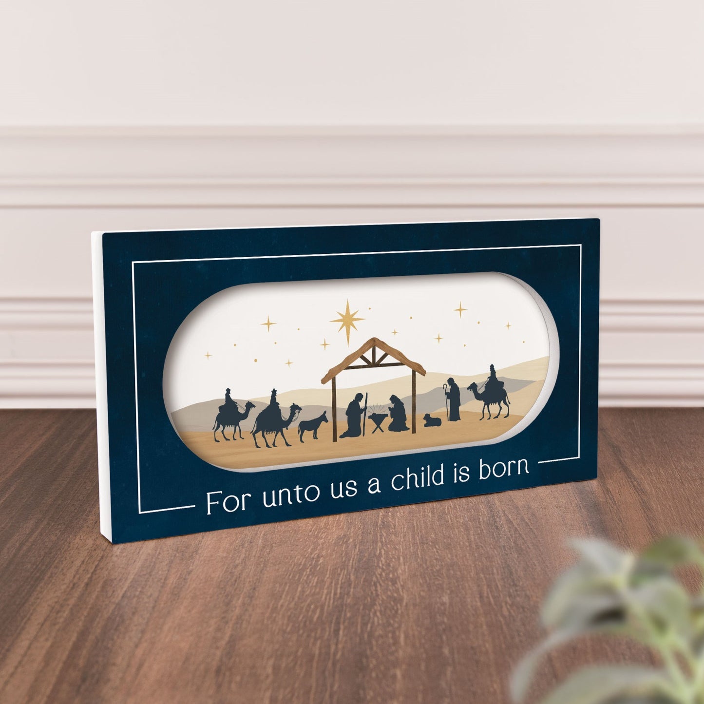 Ornate Decor-For Unto Us (10.5 x 5.5)