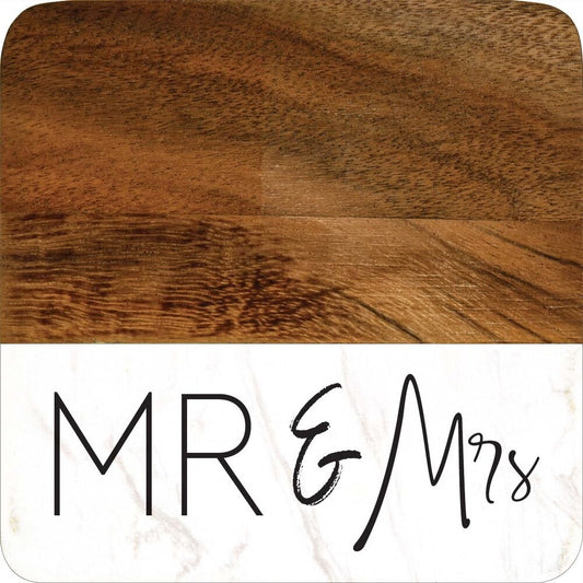 Coaster Set-Mr & Mrs (Pk/4)