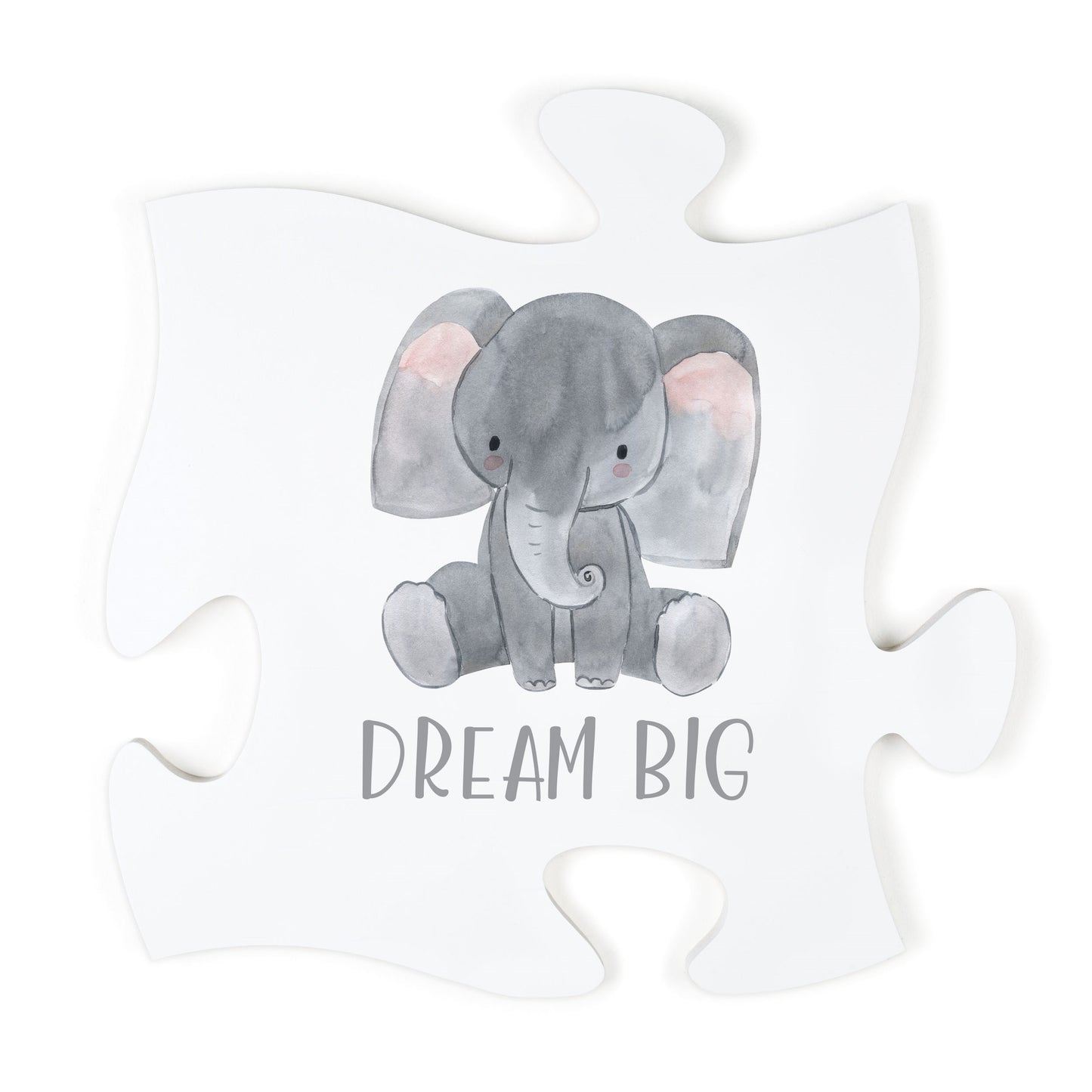 Puzzle Piece-Dream Big-Elephant (12 x 12)
