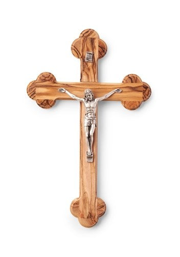 Crucifix-Olive Wood Large Routed Orthodox Cross (8")
