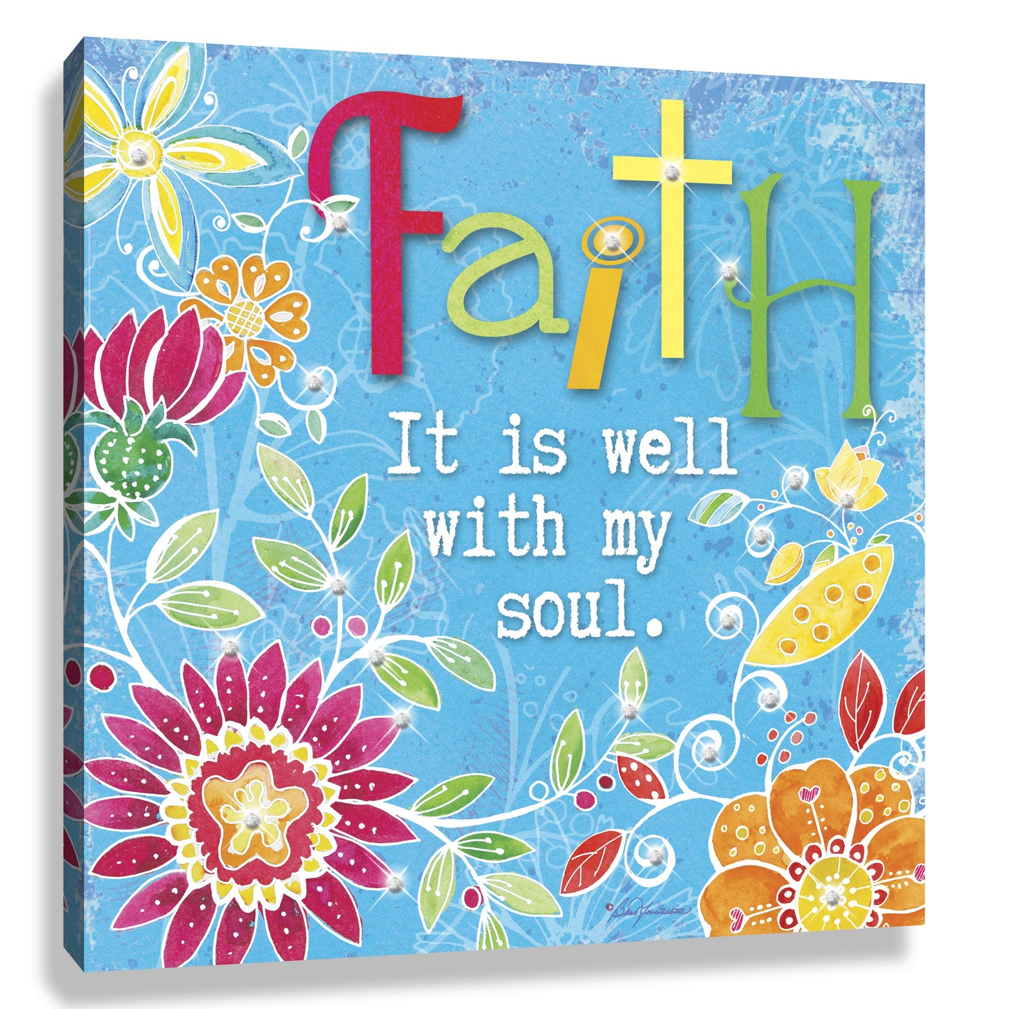 Pizazz Print-Faith w/Swarovski Crystals (10" X 10")
