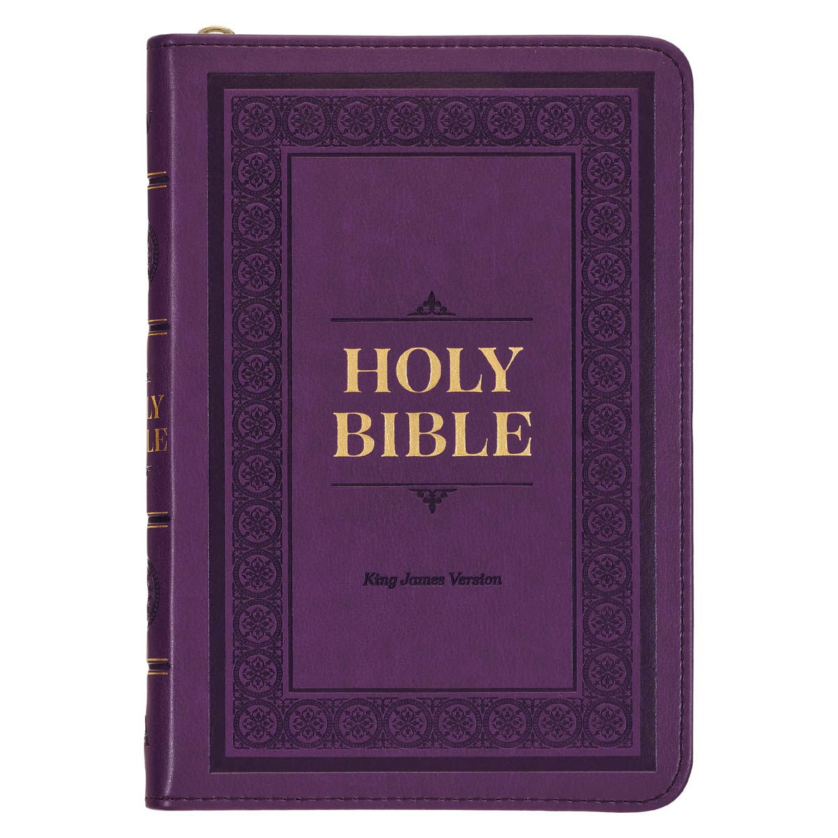 KJV Compact Bible-Purple Faux Leather w/Zipper
