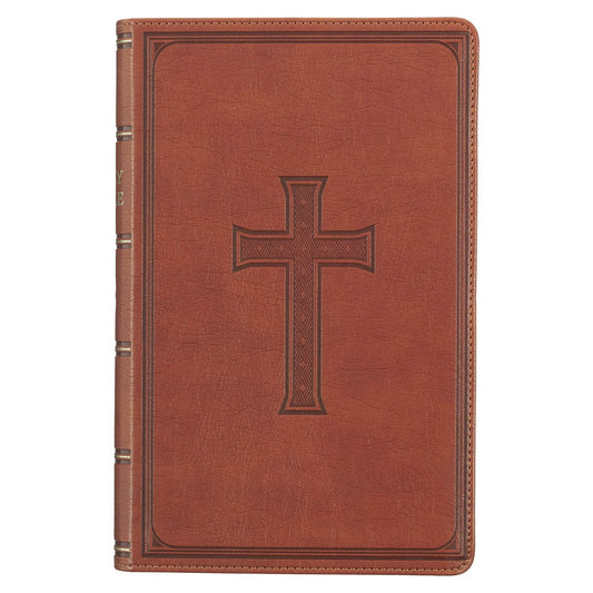 KJV Giant Print Bible-Medium Brown Faux Leather