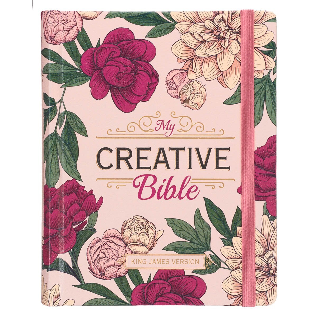 KJV My Creative Bible-Rose Pink Floral Faux Leather Hardcover