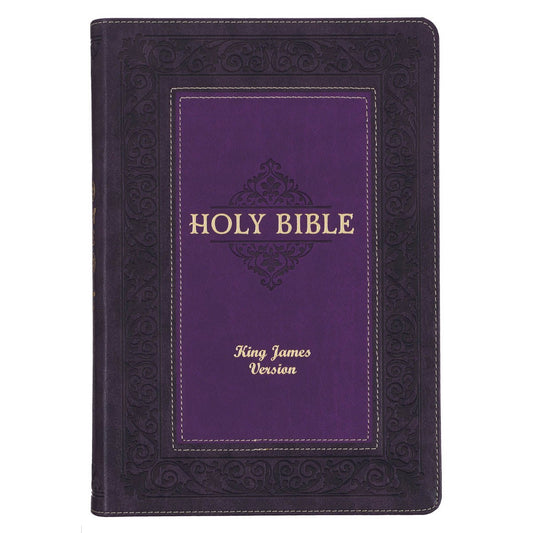 KJV Large Print Study Bible-Two-Tone Purple Faux Leather Indexed