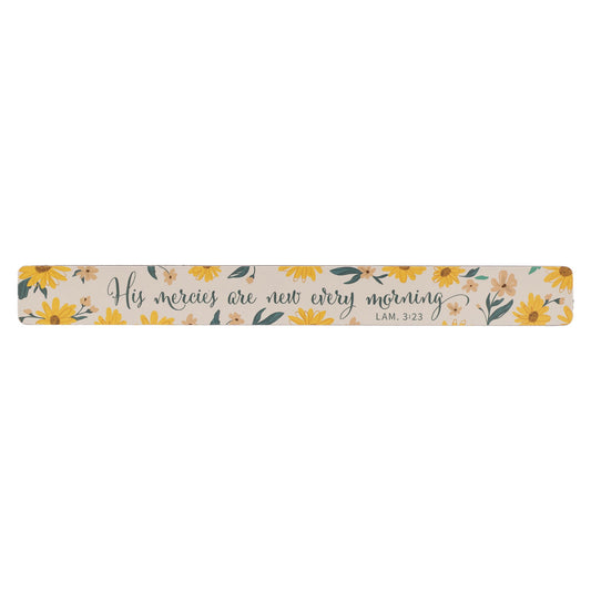 Magnetic Strip Yellow Floral His Mercies are New Lam. 3:23 (Pack Of 6)