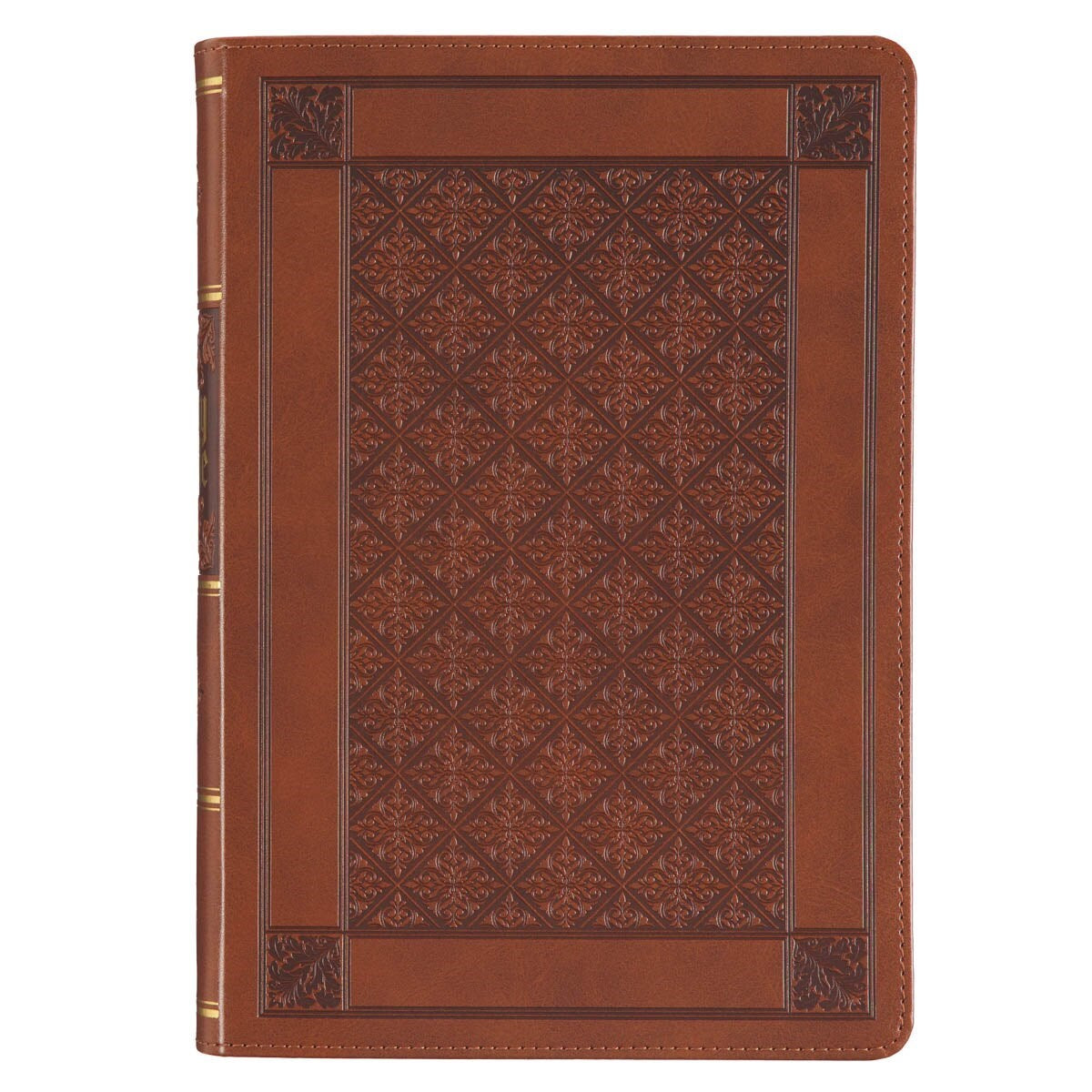 KJV Giant Print Bible (Full-Size)-Brown Diamond Faux Leather