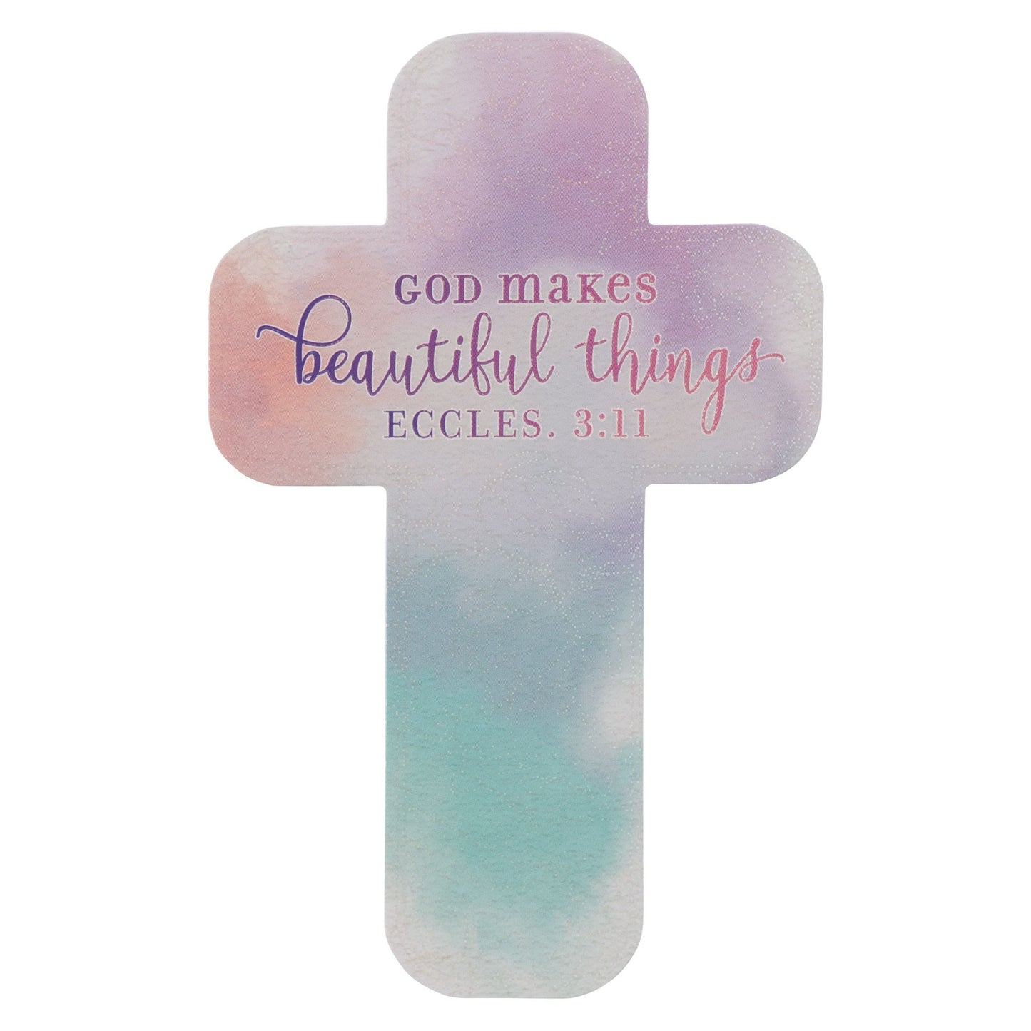 Bookmark-Cross-Watercolor Beautiful Things Eccl. 3:11 (Pack Of 12)