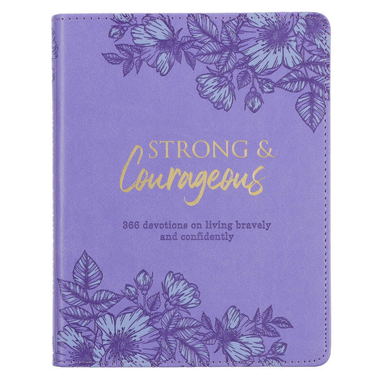 Devotional-Strong & Courageous Faux Leather