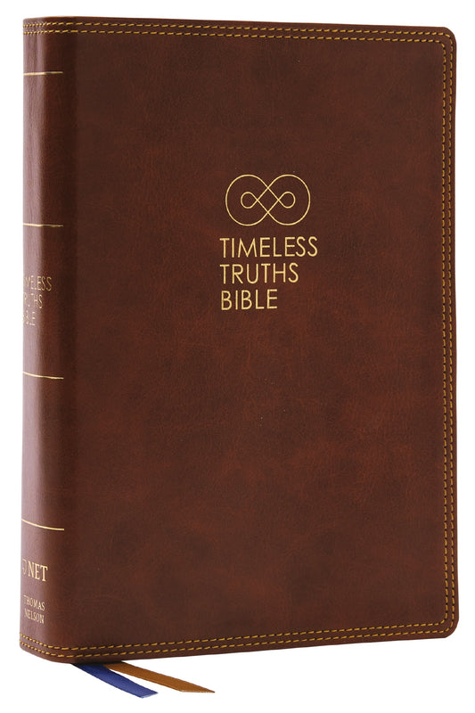 NET Timeless Truths Bible (Comfort Print)-Brown Leathersoft