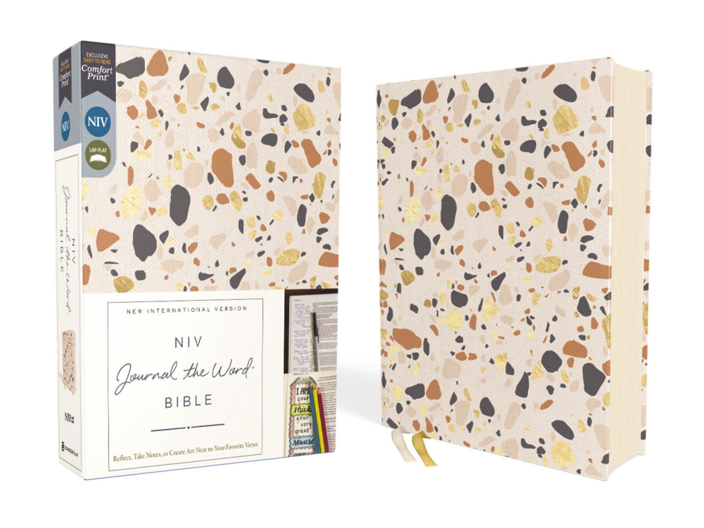 NIV Journal The Word Bible (Comfort Print)-Cream Cloth Over Board
