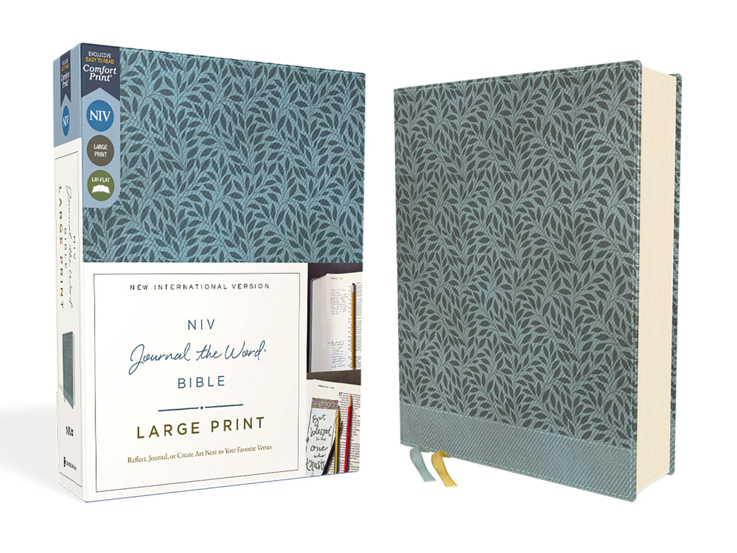 NIV Journal The Word Bible/Large Print (Comfort Print)-Teal Leathersoft