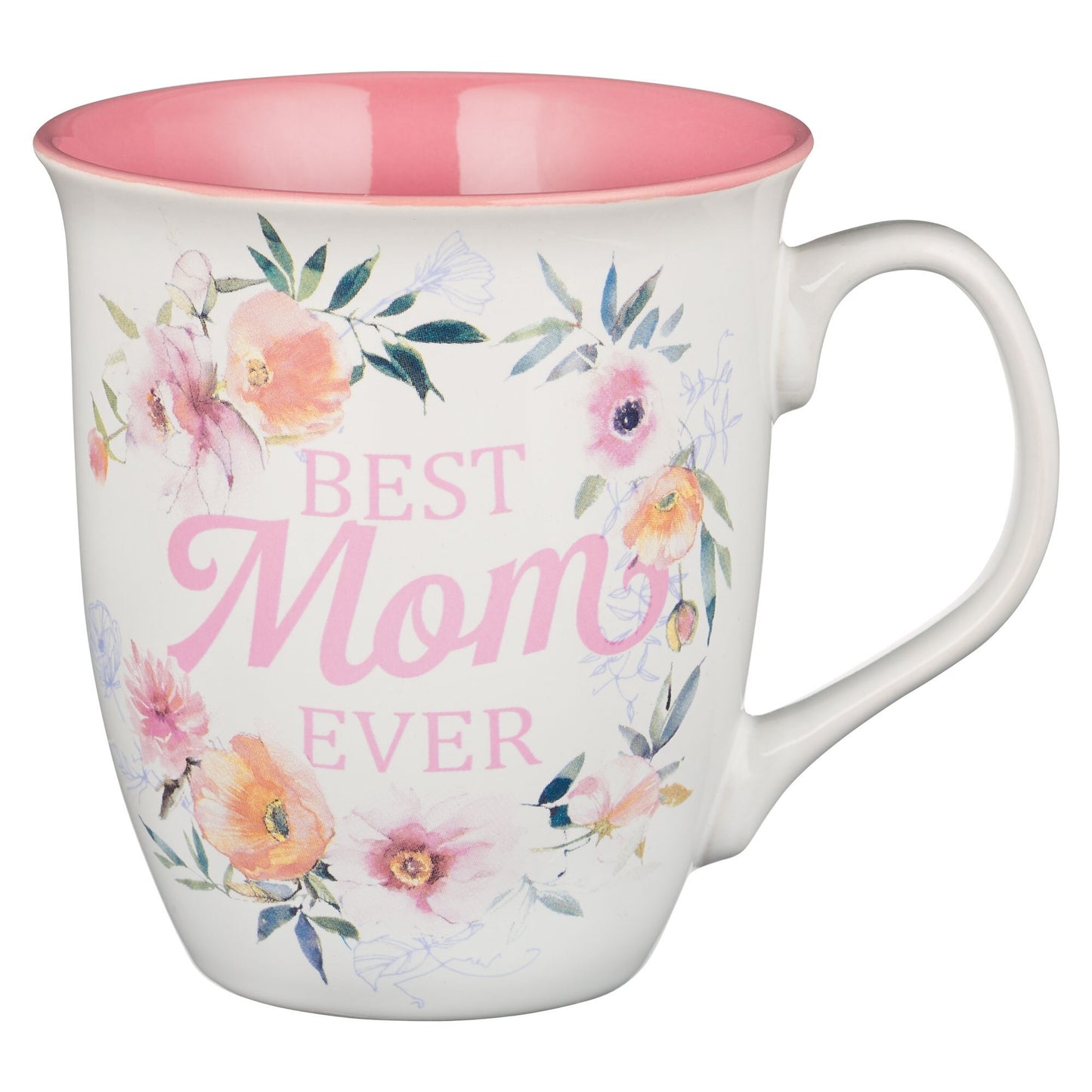 Mug-Best Mom Ever (Numbers 6:24)-Pink/White Floral  (MUG995)