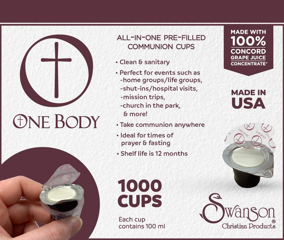 Communion-One Body Prefilled Cup Juice/Wafer (Box Of 1000)