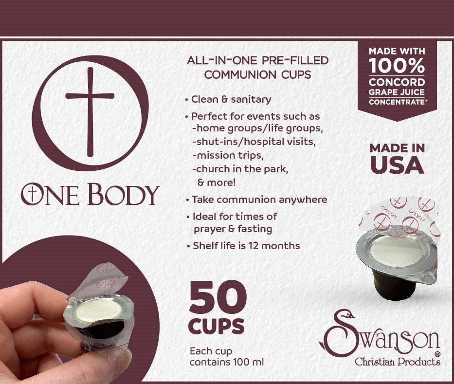 Communion-One Body Prefilled Cup Juice/Wafer (Box Of 50)