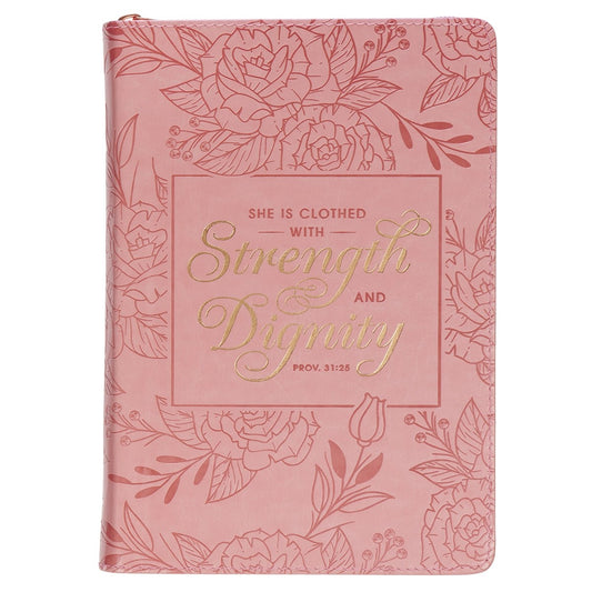 Journal-Classic Zip Pink-Strength & Dignity Prov. 31:25
