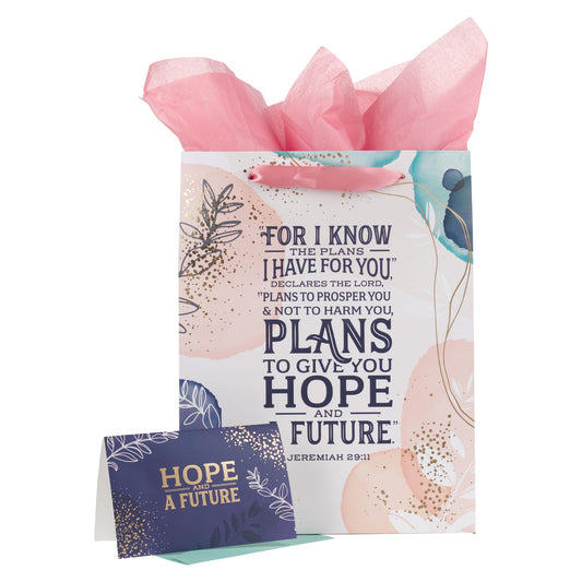Gift Bag w/Card-Large-Portrait-Hope & A Future Jer. 29:11