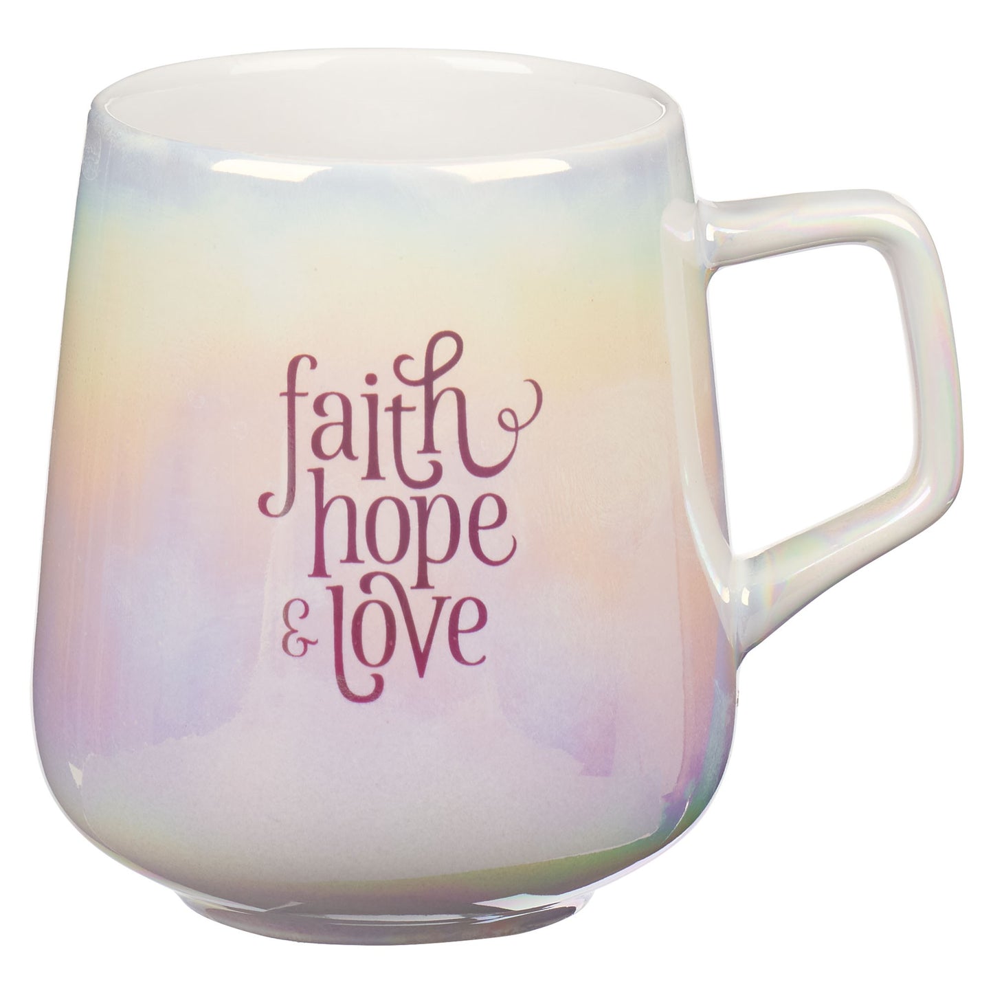 Mug-Faith Hope & Love-Iridescent/White (MUG980)