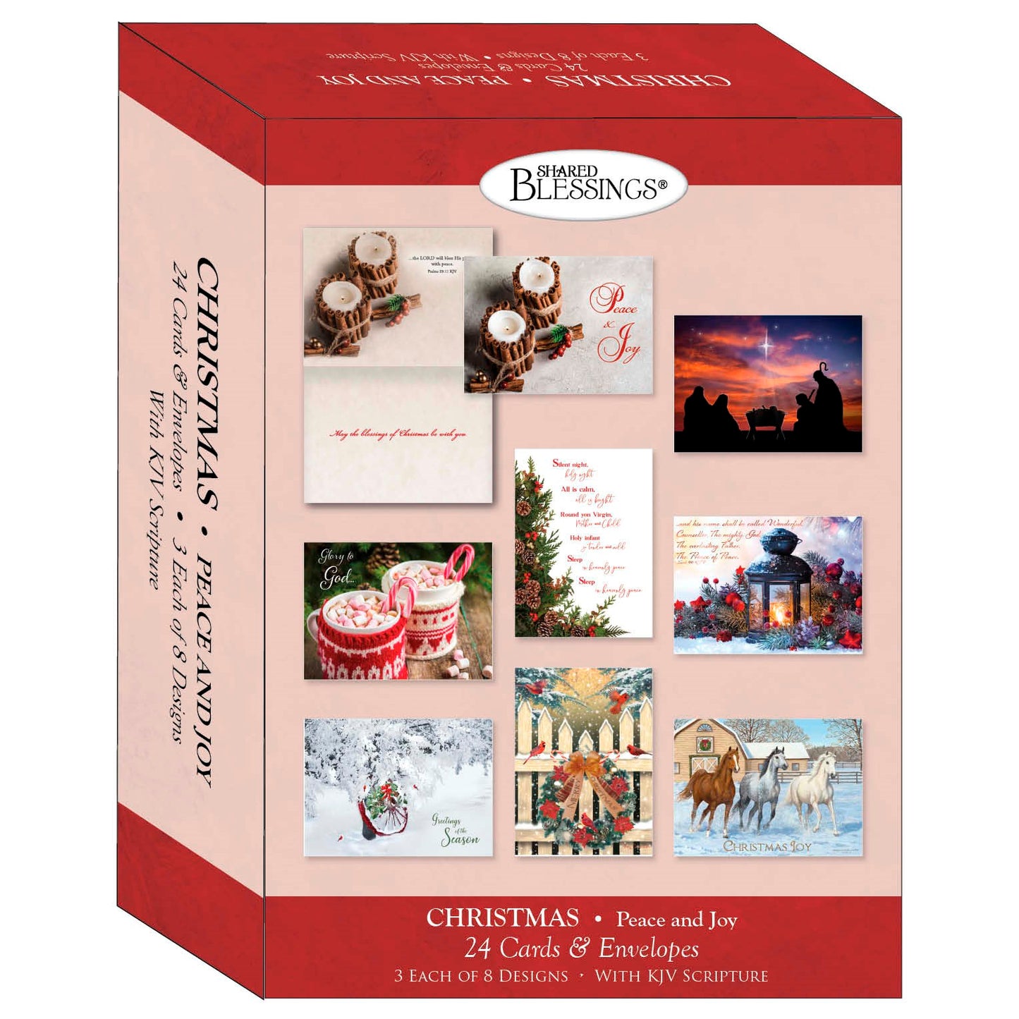 Boxed Card-Christmas: Peace And Joy Assortment (Box Of 24)