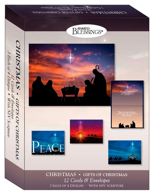 Card-Boxed-Shared Blessings-Christmas-Assorted/Gifts Of Christmas (Box Of 12)