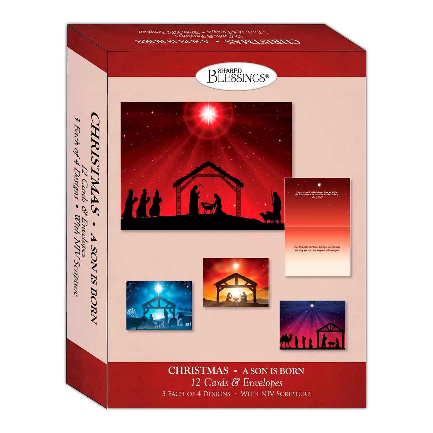 Boxed Card-Christmas: A Son Is Born Assortment (Shared Blessings) (Box Of 12)