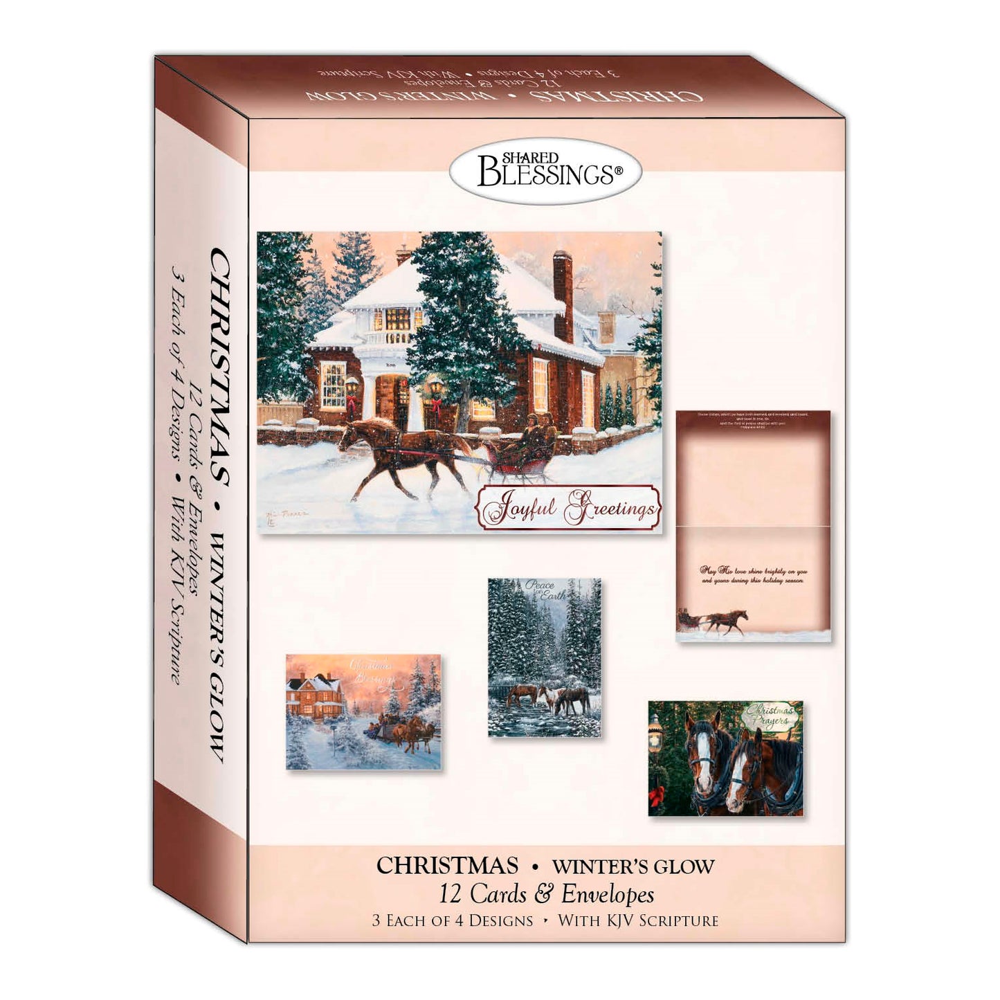 Boxed Card-Christmas: Winter's Glow Assortment (Shared Blessings) (Box Of 12)