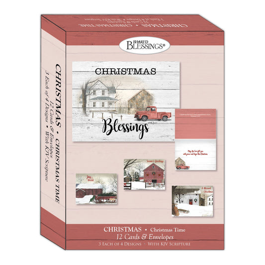 Card-Boxed-Shared Blessings-Christmas-Assorted/Christmas Time (Box Of 12)
