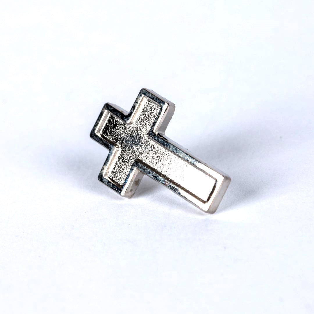 Lapel Pin-Cross-Silver (3/4") (Pack Of 6)