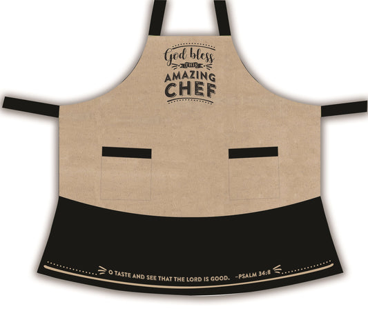 Apron-God Bless This Amazing Chef w/2 Pockets (One Size Fits Most)
