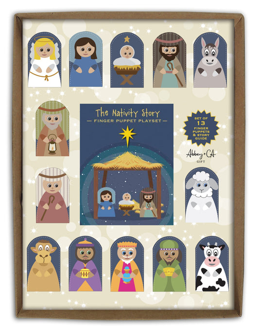 Nativity Finger Puppets w/Pamphlet (13 Figures 1 1/2" x 2 1/2")