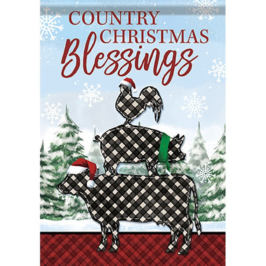 Flag-Garden-Durasoft-Farm Christmas(12.5" x 18")