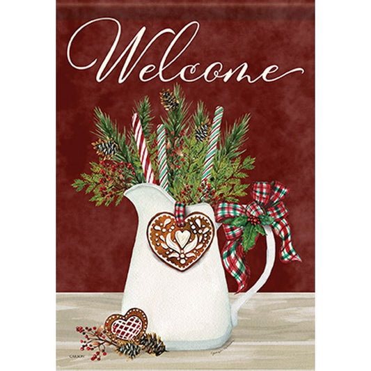 Flag-Garden-Durasoft-Welcome Gingerbread Pitcher (12.5" x 18")