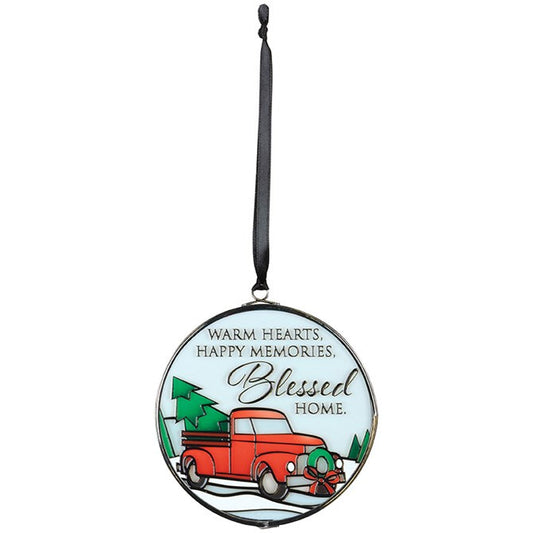 Ornament-Stained Glass-Blessed Home (4")
