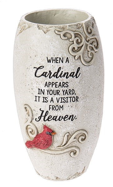 Memorial Vase-When A Cardinal Appears (5.5"H x 3"D)