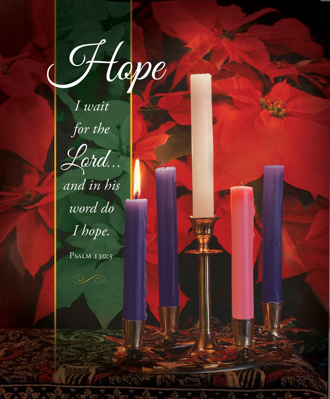 Bulletin-Advent Week 1: Hope (Psalm 130:5)-Legal Size (Pack Of 100)