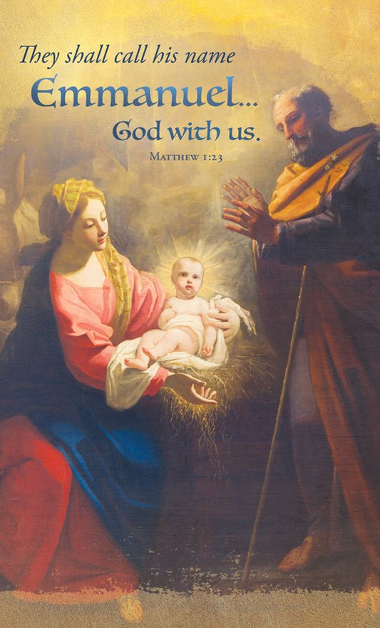 Announcement Folder-They Shall Call His Name Emmanuel...God With us (Matthew 1:23) (Pack Of 100)