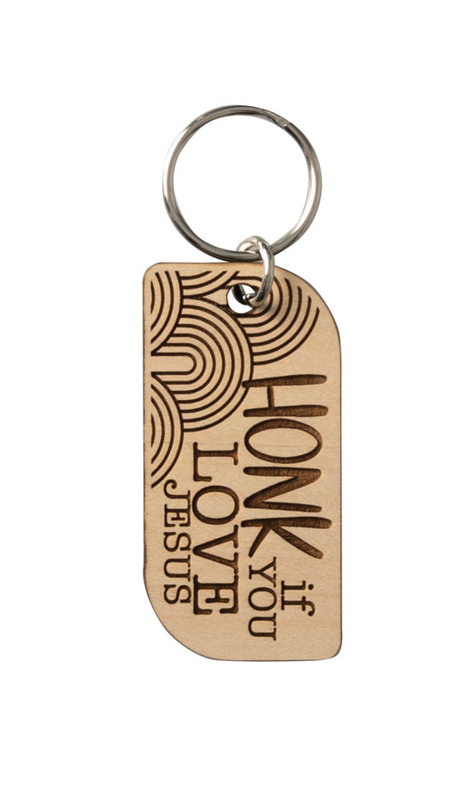 Lasered Keychain-Honk If You Love Jesus
