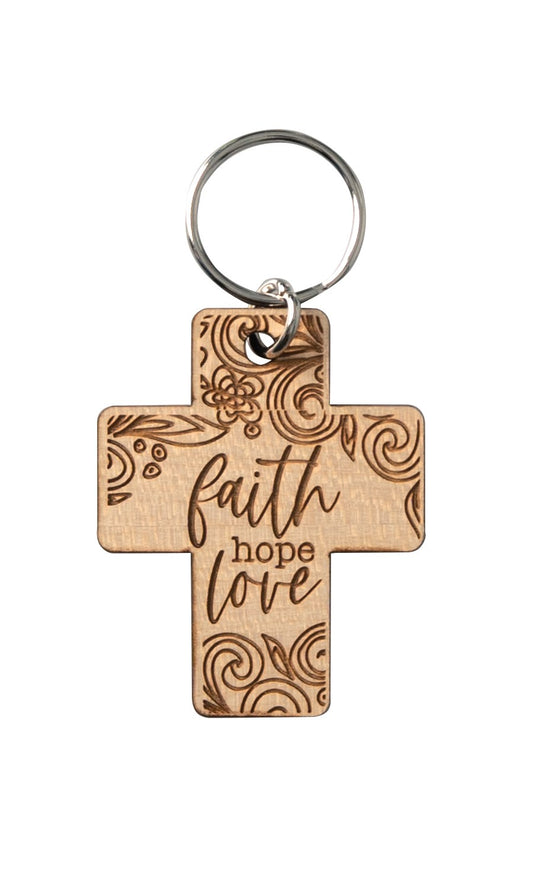 Lasered Keychain-Faith Hope Love