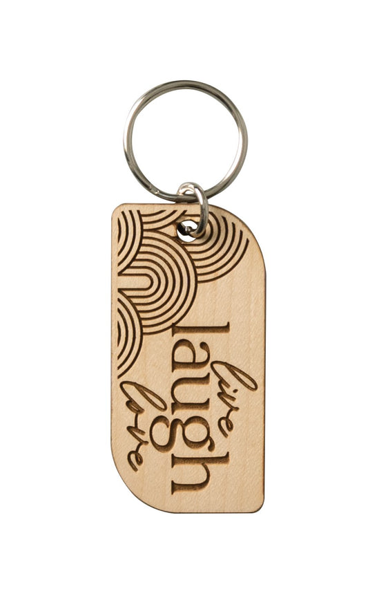 Lasered Keychain-Live Laugh Love