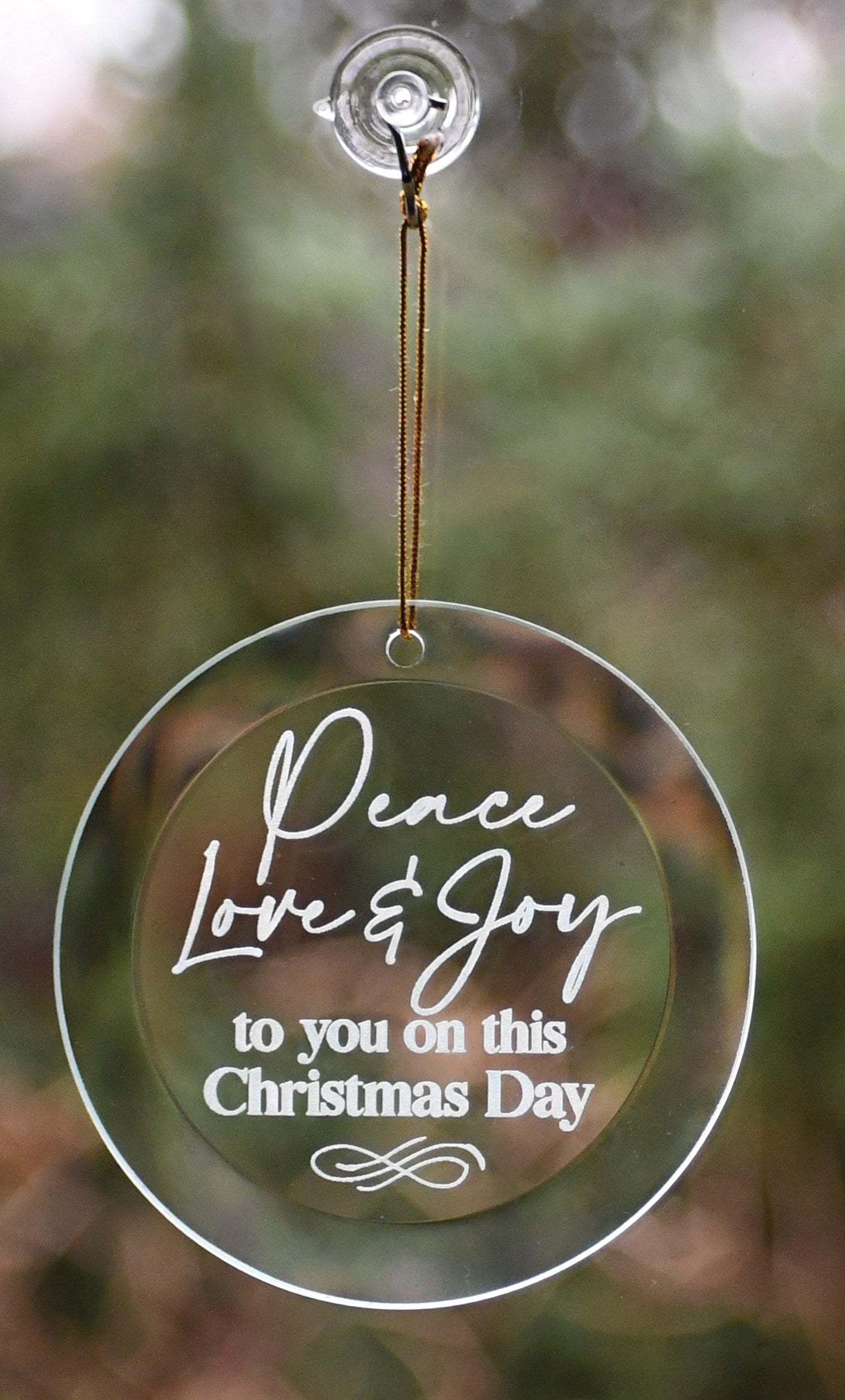 Ornament-Peace Love Joy (4" x 4")