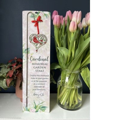 Memorial Garden Stake w/Ornament-Cardinal (17.5"H Stake-3.75"W Ornament)