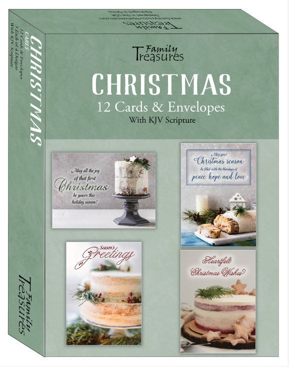 Boxed Card-Christmas-Cakes (Box Of 12)