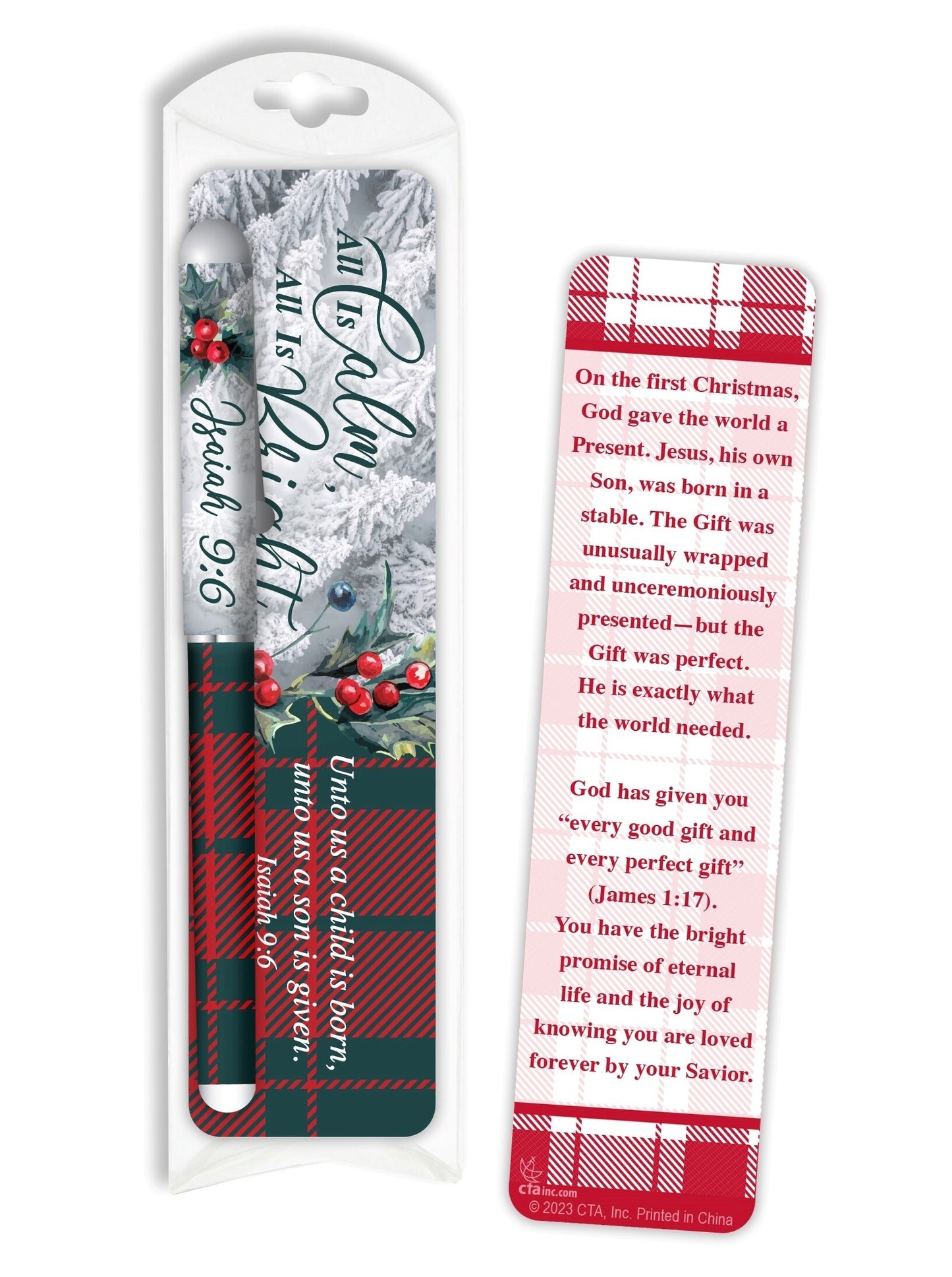 Pen & Bookmark Set-All Is Calm  All Is Bright (Isaiah 9:6)