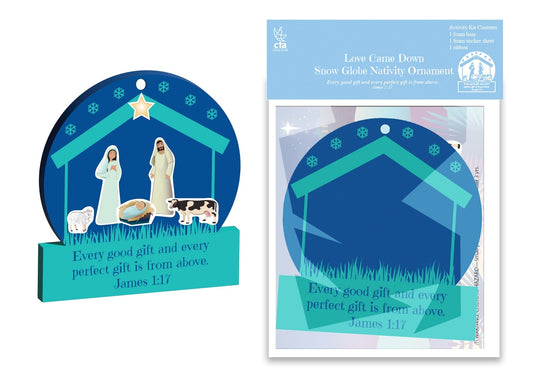 Love Came Down Snow Globe Nativity Ornament
