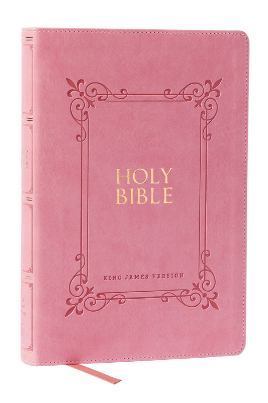 KJV Large Print Reference Holy Bible (Comfort Print)-Pink Leathersoft