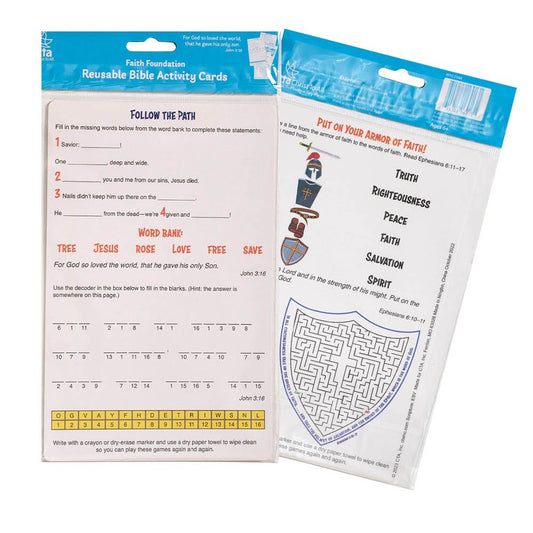 Faith Foundation Cards-Reusable Dry Erase (5.5" x 8.5")