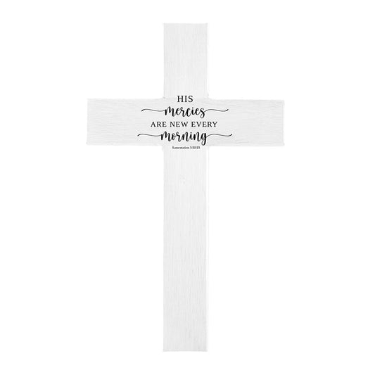 Wall Cross-His Mercies Are New (5.3" x 8")