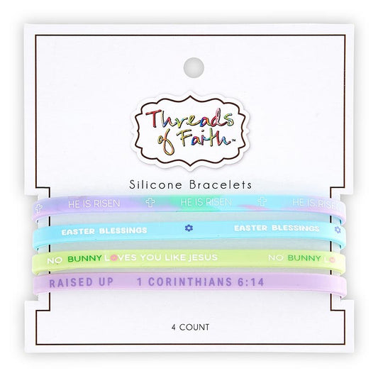 Bracelet Set-Threads Of Faith-Silicone-Easter (Set Of 4)