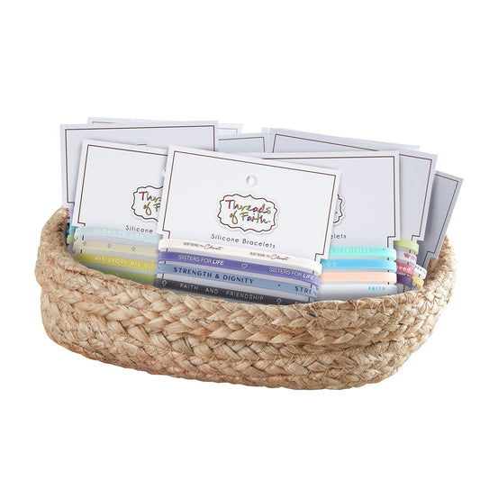 Bracelet Set-Threads Of Faith-Silicone-Filled Display (6 Asst. Sets) (36 Pcs)